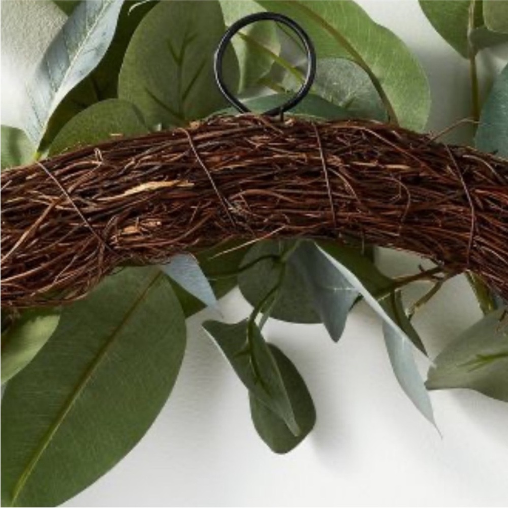 Set of 2 new STUDIO MCGEE faux wild eucalyptus & olive leaf ribbon wreath - Picture 4 of 4